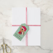 Beary Merry kerst Cadeaulabel (Met Touw)