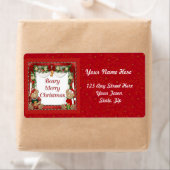 Beary Merry kerst Etiket (Insitu)