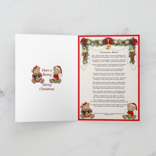 Beary Merry kerst Feestdagen Kaart (Binnen)