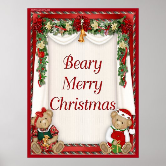 Beary Merry kerst Poster (Voorkant)