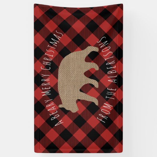 Beary Merry-kerstbanner Spandoek (Verticaal)