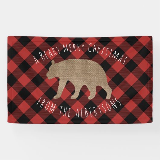 Beary Merry-kerstbanner Spandoek (Horizontaal)