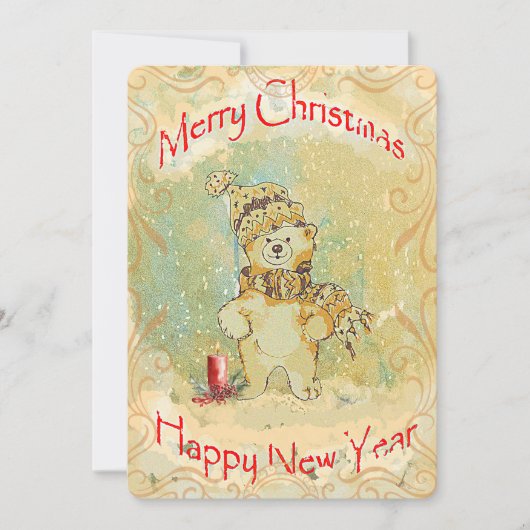 Beary Merry-kerstkaart Feestdagenkaart (Voorkant)