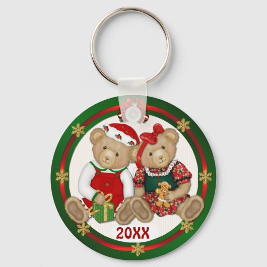 Beary Merry Kerstmis 20XX Sleutelhanger (Voorkant)