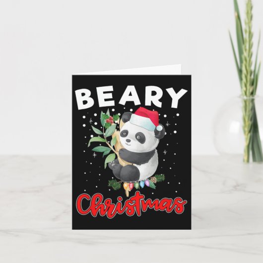 Beary Merry Kerstmis voor het Beer Panda Lovers Fu Kaart (Voorkant)