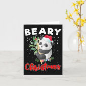 Beary Merry Kerstmis voor het Beer Panda Lovers Fu Kaart (Gele Bloem)