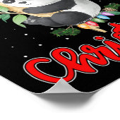 Beary Merry Kerstmis voor het Beer Panda Lovers Fu Poster (Hoek)