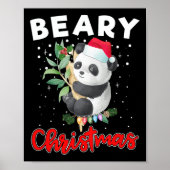 Beary Merry Kerstmis voor het Beer Panda Lovers Fu Poster (Voorkant)