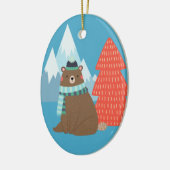 Beary Merry Mountain Persoonlijk kerstfeest Keramisch Ornament (Links)