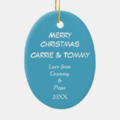 Beary Merry Mountain Persoonlijk kerstfeest Keramisch Ornament (Achterkant)