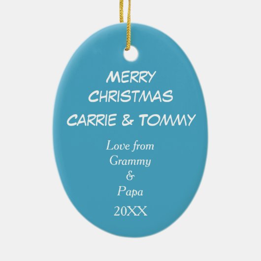 Beary Merry Mountain Persoonlijk kerstfeest Keramisch Ornament (Achterkant)