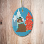 Beary Merry Mountain Persoonlijk kerstfeest Keramisch Ornament