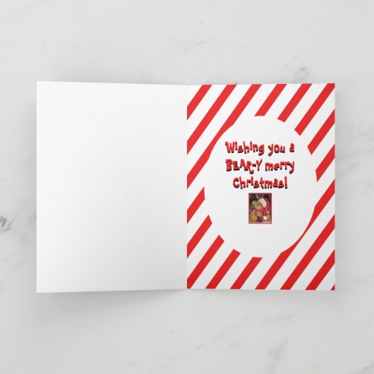 Beary Merry Teddy Bear Kerst Wenskaart Feestdagen Kaart (Binnen)