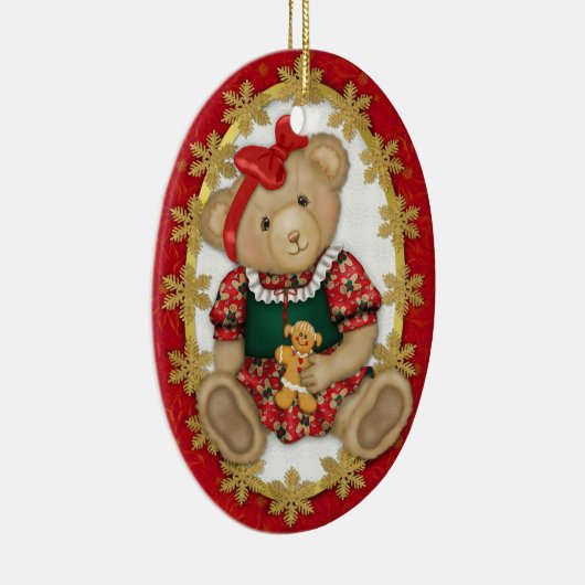Beary Merry Teddy Bear Ornament - Ovaal 2 (Rechts)