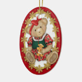 Beary Merry Teddy Bear Ornament - Ovaal 2 (Links)