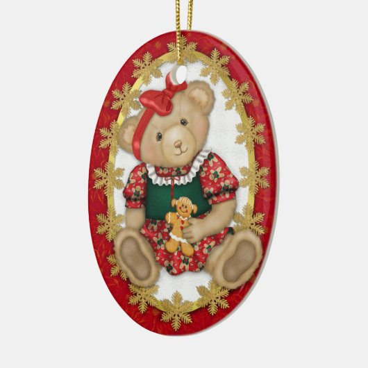 Beary Merry Teddy Bear Ornament - Ovaal 2 (Links)