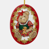 Beary Merry Teddy Bear Ornament - Ovaal 2 (Voorkant)