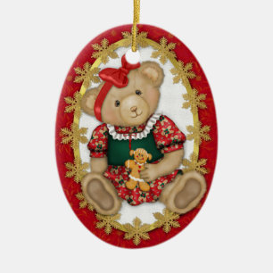 Beary Merry Teddy Bear Ornament - Ovaal 2