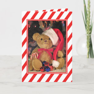 Beary Merry Teddy Bear Wenskaart met kerstmis Feestdagen Kaart