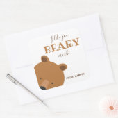 Beary Much Beer Classroom Valentijn Vierkante Sticker (Envelop)