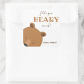 Beary Much Beer Classroom Valentijn Vierkante Sticker (Tas)