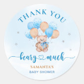 Beary Much Dank je Baby Shower Sticker (Voorkant)