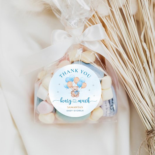Beary Much Dank je Baby Shower Sticker