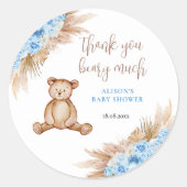 Beary Much Pampas Grass Baby shower Dank u Ronde Sticker (Voorkant)