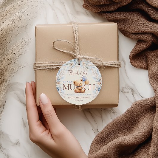 Beary Much Teddy Bear Baby Shower Thank You Bedankjes Labels