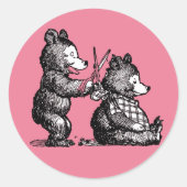 Beary Nice Hairdresser Ronde Sticker (Voorkant)
