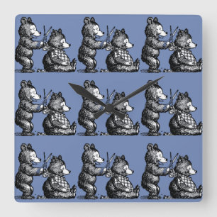 Beary Nice Hairdresser Vierkante Klok