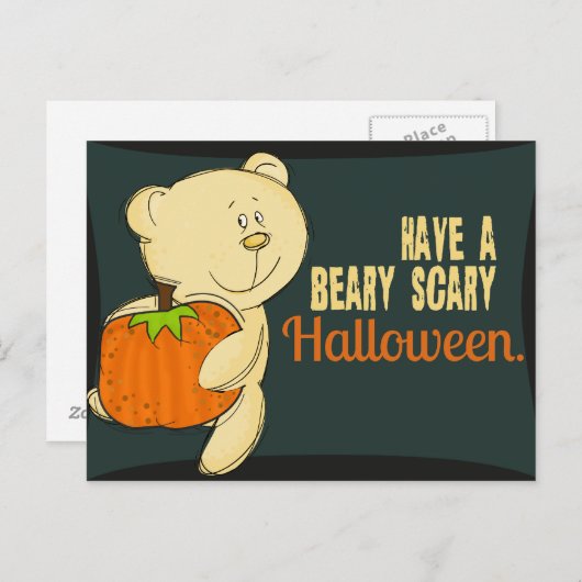 Beary Scary Halloween Briefkaart (Voorkant / Achterkant)