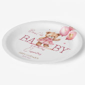 Beary schattig meisje teddy beer baby shower servi papieren bordje (Gekanteld)
