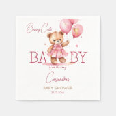 Beary schattig meisje teddy beer baby shower servi servet (Voorkant)