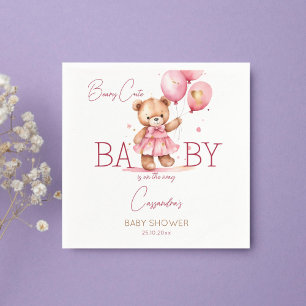 Beary schattig meisje teddy beer baby shower servi servet