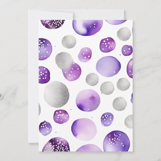 Beary schattig teddybeer paarse lavendel baby show kaart (Achterkant)