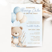 Beary Schattige Blue Balloon Teddy Bear Boy Baby s Kaart