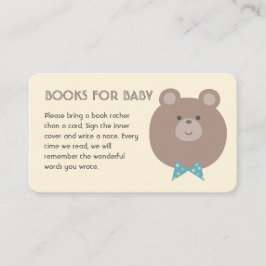 Beary Schattige Boy Baby shower Boeken voor Baby Informatiekaartje
