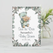 Beary Schattige Boy Baby shower Kaart (Staand voorkant)