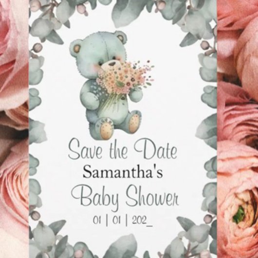 Beary Schattige Boy Baby shower Kaart