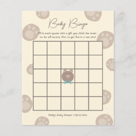 Beary Schattige Bruin Teddy Bear Baby shower Bingo