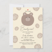 Beary Schattige Bruin Teddy Bear Cub Boy Baby show Kaart (Voorkant)