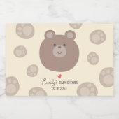 Beary Schattige Bruin Teddy Bear Cub Boy Baby show Sparkling Wijnetiket (Enkel label)