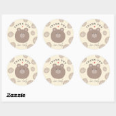 Beary Schattige Bruin Teddy Bear Cub Dank u Ronde Sticker (Vel)