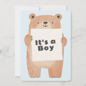 Beary Schattige Het is een Boy Baby shower beer Kaart (Voorkant)