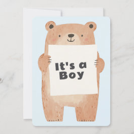 Beary Schattige Het is een Boy Baby shower beer Kaart