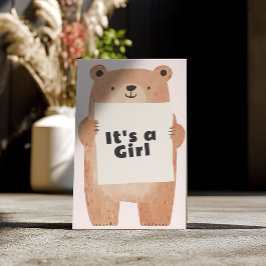 Beary Schattige Het is een meisje Baby shower beer Kaart