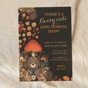 Beary Schattige Mushroom Woodland Baby shower Kaart