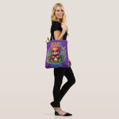 Beary Schattige. Teddy Bear cartoon glimlacht. Gra Tote Bag (Op model)