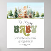 Beary Schattige Woodland Don't Say Baby shower spe Poster (Voorkant)